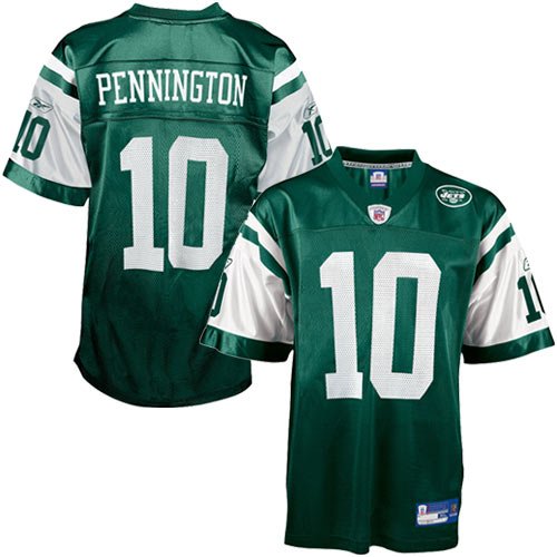 Chad Pennington Jersey: Reebok Green Replica #10 New York Jets Jersey