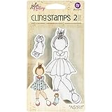 Prima Marketing Julie Nutting Mixed Media Cling Rubber Stamps, 3.5-Inch by 5.5-Inch , Adara