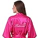 Joytton Women's Satin Kimono Robe with Embroidered Bridesmaid Short