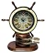 Infinity Instruments Catalina Ships Wheel w/Rope Knot Accents Table Clock