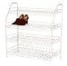 H & L Russel Ltd 4 Tier White Wire Shoe Rack, Holds Up To 16 Pairs of Shoes, Large