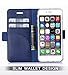 FYY [Genuine Leather Wallet Case for Apple iPhone 8 Plus 2017/iPhone 7 Plus 2016, Handmade Flip Folio Wallet Case with Kickstand Card Slots Magnetic Closure for iPhone 8 Plus/iPhone 7 Plus Navy
