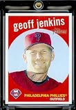 2008 Topps Heritage # 385 Geoff Jenkins / Milwaukee Brewers / MLB Baseball Trading Card in a Protective Screw Down Display Case