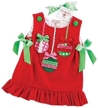 Baby Mud Pie Red Corduroy Jumper With Ornaments