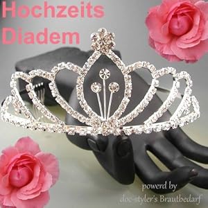 Diadem Tiara Haarschmuck Hochzeit Brautschmuck Luxus Haarreif Strass fester Sitz