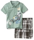 Kenneth Cole Boys 2-7 Kc Two Piece 2-4 Short Sleeve Mint Polo Shirt