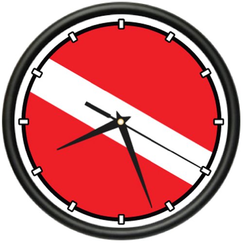 SignMission Scuba Flag ~Wall Clock Diver Dive fins mask tusa, Beagle