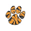 Paw Print Cheek Glitter Decal 100-pk. - Orange/ Black