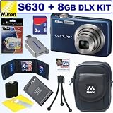 Nikon Coolpix S630 12MP Digital Camera (Midnight Blue) + 8GB Deluxe Accessory Kit 51xRxMVUVcL. SL160 Nikon Coolpix S630 12MP Digital Camera (Midnight Blue) + 8GB Deluxe Accessory Kit