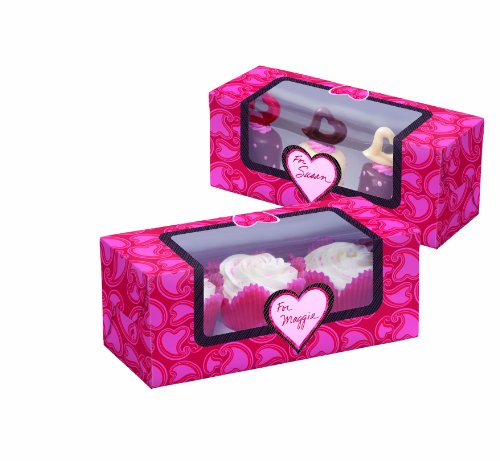 Wilton 3 Cavity Valentine Cupcake Box, 3 Count