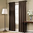American Curtain and Home Solid Blackout Window Curtain, 54-Inch by 63-Inch, Chocolate