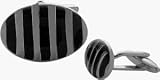 Men's Black Enamel & Steel Cufflinks