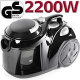 STBSG01schwarz 2200Watt beutelloser Staubsauger Zyklon Sauger Bodensauger ohne Beutel HEPA