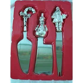 Wallace Silversmiths Christmas Cheese Knife Set by Wallace