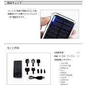 スマートフォンにも対応携帯充電器 大容量ソーラー充電器 太陽光から内蔵バッテリーに蓄電(ホワイﾄ)