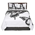 Xhilaration Black & White Pixilated Butterfly Twin comforter - Twin