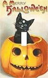 Vintage Black Cat & Pumpkin Decorative Switchplate Cover