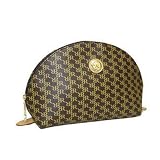 Aristo Brown Small Cosmetic Pouch by Rioni Designer Handbags & Luggage