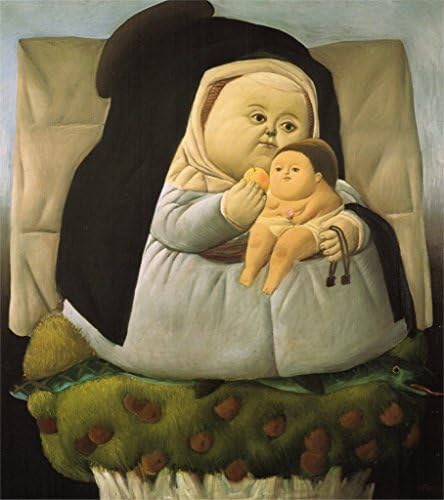Zaladas Art Paper Poster Print Fernando Botero Madonna With Child Oil Paintings Wall Art for Home Decor Art Poster by Paper Size 24X27 Inches
