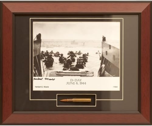 Century Concept D Day Utah Beach Framed Photograph Signed by Survivor Herbert Moore