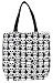 Okutani Skull Rows Black and White Canvas Tote Bag