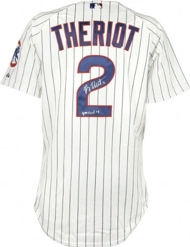 Ryan Theriot Chicago Cubs Autographed 2008 Game Used Home Jersey