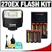 Canon Speedlite 270EX Flash + (8) AA Batteries & Charger + Cleaning Kit for Canon Rebel XT, XTi, XS, XSi, T1i, EOS 30D, 40D, 50D, 5D MARK II Digital SLR Cameras