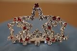 (SMALL)Elegant Bridal Wedding Tiara Crown with Crystal Party Accessories DH5722(RED)