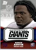 2011 Topps Rising Rookies Football Card # 148 Marvin Austin RC - New York Giants (RC - Rookie Card) NFL Trading Card Protective Screwdown Display Case