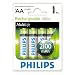 Philips Multi Life NiMH Akku AA Mignon 2100 mAh 4er Pack