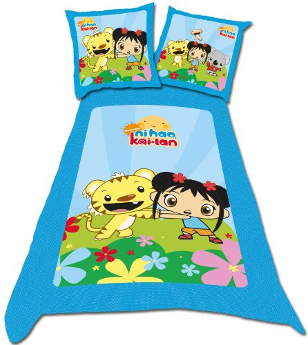 Belltex 444-KAI-DBO1 Bettw&auml;sche Nihao Kai Lan Blue 140 x 200 + 65 x 65 cm