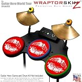 Big Kiss White on Red Skin by WraptorSkinz fits Guitar Hero 4 World Tour Dr ....