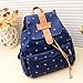 ZPS Fashion Girls Canvas Pastoral Floral Flower Leisure Backpack School Bag (Blue)
