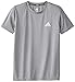adidas Big Boys' Climalite Short Sleeve Tee, Medium Grey Heather, Large/14-16