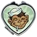 Womens Hand Made Retro 'SMOKING MONKEY' Compact Mirror Case