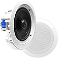 Pyle PDIC80T In-Wall / In-Ceiling Dual 8-inch 2-Way Speaker System, White (Pair)