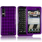 High Gloss Argyle Purple Flexible TPU Cover Skin Phone Case for Motorola DR ....