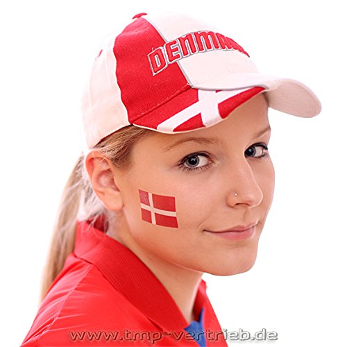 Dänemark Tattoo Fahne 5er Fan Set – EM Fanartikel 2016 – Danmark Flag