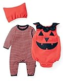 (スーパーモダン)Super Modernハロウィーン カボチャ 子供用 帽子付き キッズ 可愛い パンプキン 三点セット コスチューム ベビー服 セット 仮装 衣装子供 男女共用70~95cm コッ