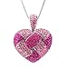 51xSuCjKW6L. AA75  Carnevale Sterling Silver Pink Heart Made with Swarovski Elements Pendant Necklace, 18