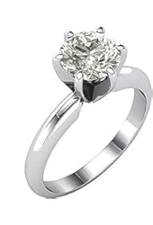 Gorgeous! Women's 14k White-gold 7.50 MM =1 1/2 CT Moissanite Solitaire Engagement Ring