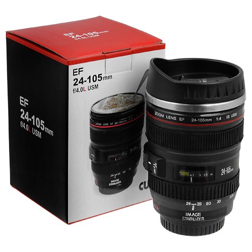 The Travel Coffee Mug/lens Cup/thermos in a Shape of Canon EOS Ef 24-105mm F4 Lens with Stainless Steel Interior