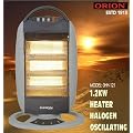 Orion 1200W Halogen Heater Wide Angle Oscillating 3 Heat Settings, Tip Over Safety and Overheat Protection, with Integral and Recess Carry Handles