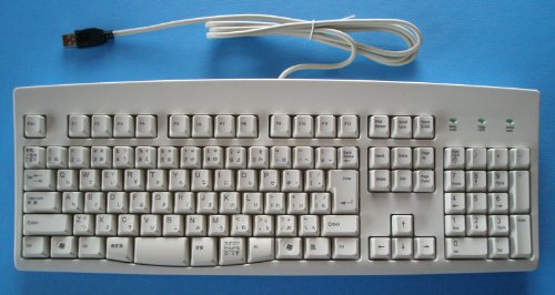 Japanese English USB Wired Black Computer Keyboard (Black Background with White Letters or Characters) - SimplyPlugo Bilingual Keyboard