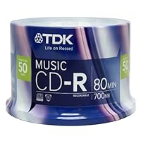 TDK Life On Record Music CDR 52x, 50 Pack Spindle