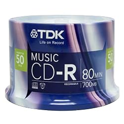 TDK Life On Record Music CDR 52x, 50 Pack Spindle