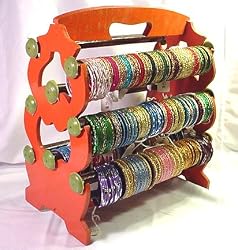 Bangleempoirum! Indian Bangle Stand Bracelet Display Rack Holder, Orange.