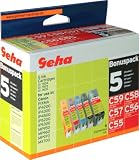 5 Geha Tintenpatronen im Multipack für Canon ersetzt Nr. CLI-8 farbig + CLI-8BK schwarz + PGI-5BK schwarz