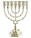 Silver Color Star of David 7 Branch Temple Menorah Height: 9.4