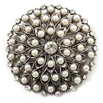 "Domgew�lbe" Vintage-Brosche mit Perl...